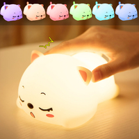 Touch Bedside Lamp Table Night Light Silicone Kids -Cat