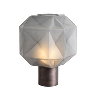 Glass Shade Lantern Table Lamp