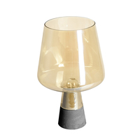 Candle Glass Table Lamp Grey
